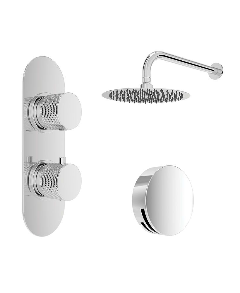 Sonas Alita Knurled Bath Set 4 (Wall Mounted) Chrome
