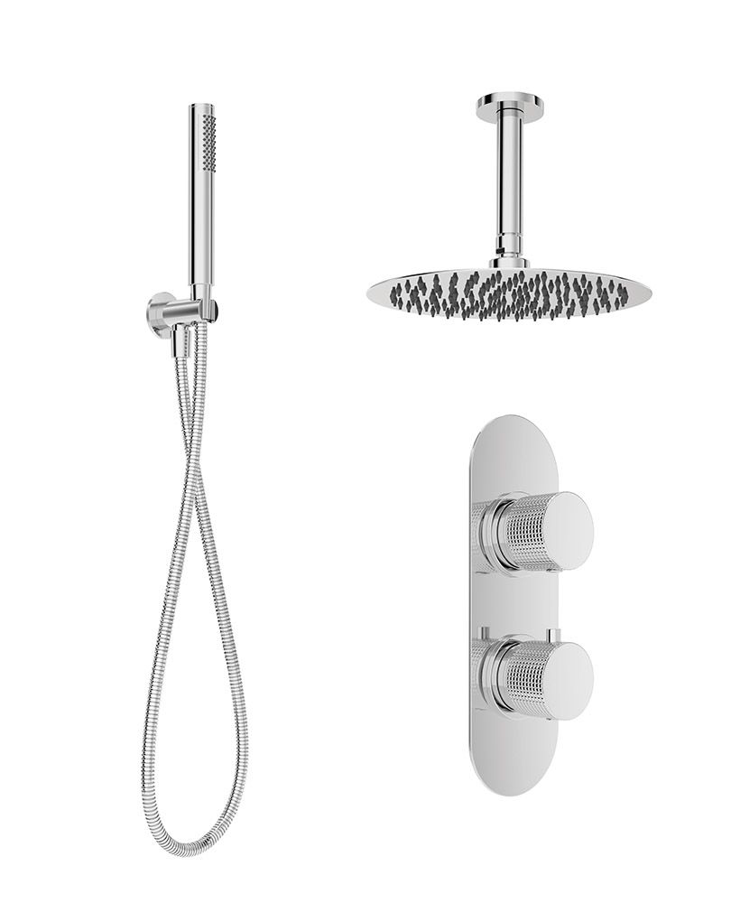 Sonas Alita Knurled Shower Set 2 (Ceiling Mounted)
