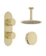 Sonas Alita Knurled Bath Set 4 (Ceiling Mounted) Brushed Gold