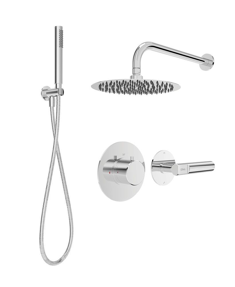Sonas Hakk Thermostatic Shower Set 2 (Wall Mounted) Chrome