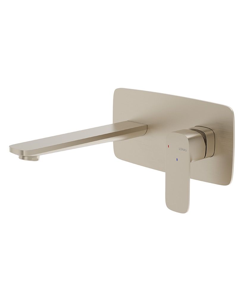 Sonas Inez Wall Mounted Basin Mixer Brushed Nickel