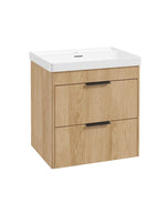 Sonas Reed Wall Hung 2 Drawer Vanity Unit Stillwater Alder Matt Black 600mm