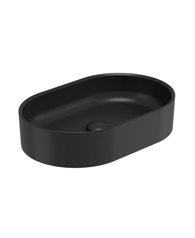 Sonas LIVING Oval Countertop Wash Basin & Waste Matt Black