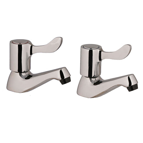 Primaflow - Pro Lever Basin Pillar Taps in Chrome (Pair)