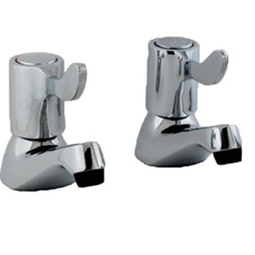 Primaflow - Pro Lever Bath Pillar Taps in Chromr (Pair)