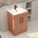 IMEX Croma 600mm Floor Standing Double Door Cabinet & Basin Terracota