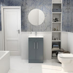 Imex Croma Floor Standing Double Door 500mm Cabinet and Basin Steel blue