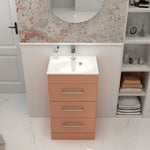 IMEX Croma 500mm Floor Standing Three-Drawer Cabinet & Basin Terracota