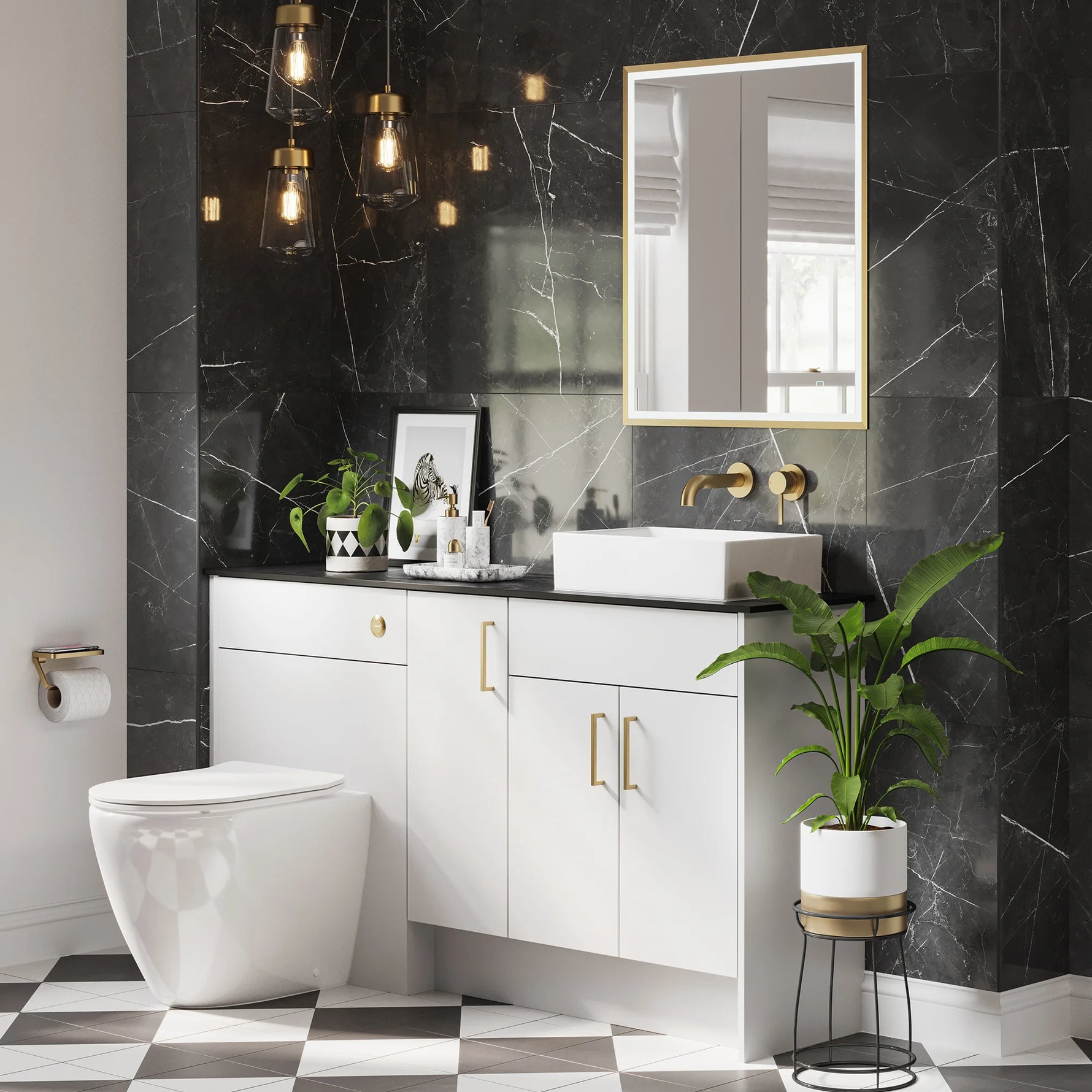 HiB Vanquish LED Illuminated Recessed Bathroom Cabinet 630mm x 730mm