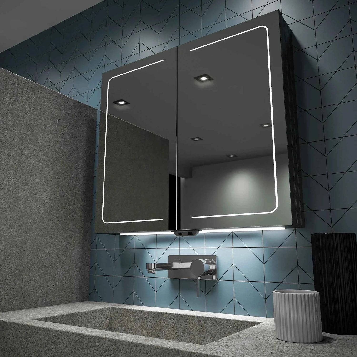 HiB Vapor LED Illuminated Bathroom Cabinet with Proximity Sensor