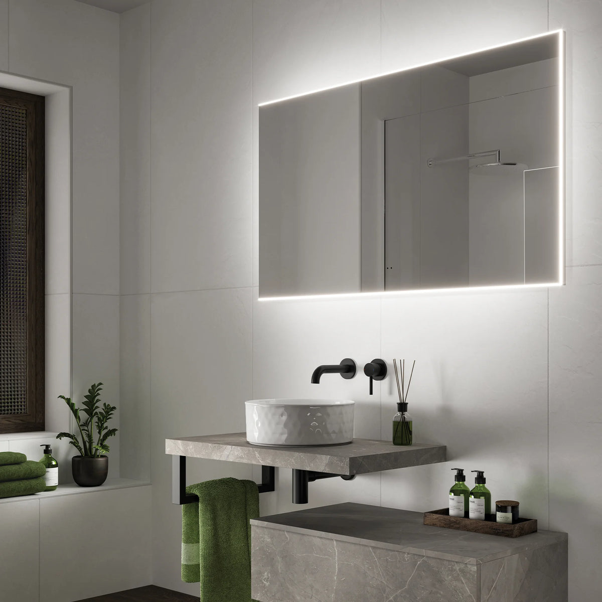 HIB Air Rectangular Illuminated Mirror 1200mm x 700mm