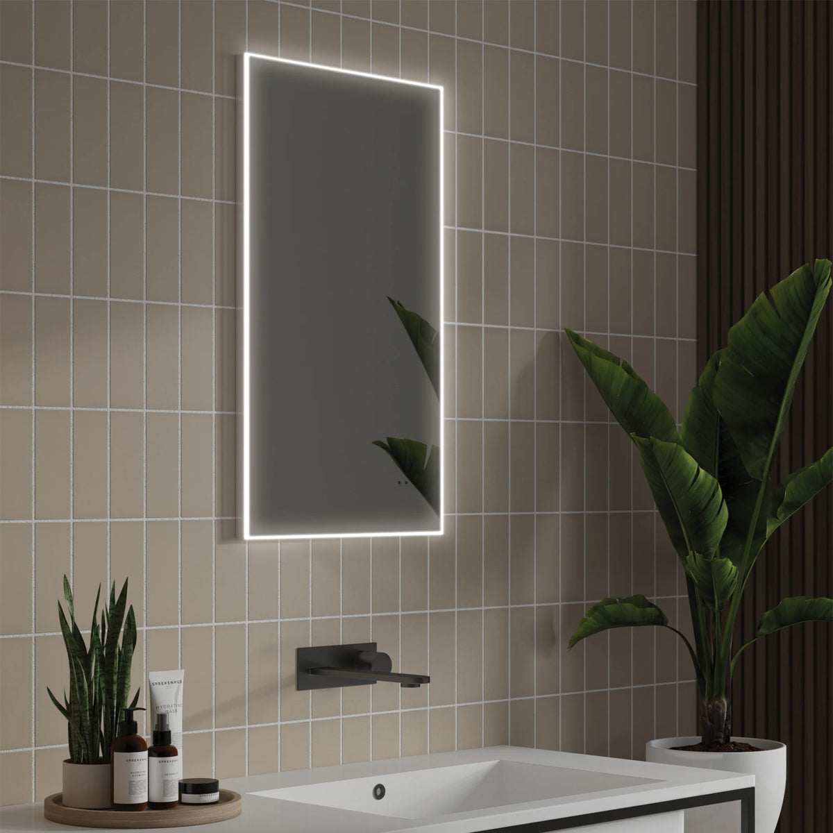 HIB Air Rectangular Illuminated Mirror 400mm x 700mm