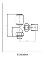 Giavani Angled Heated Towel Rail Valves