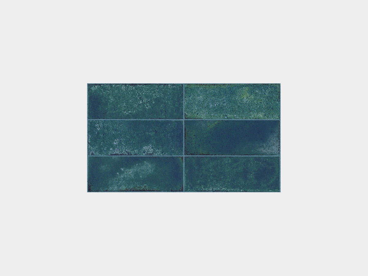 Porcelanosa Brick Vetri Gloss Wall & Decor Tile Brick Vetri Blu 33.3X59.2
