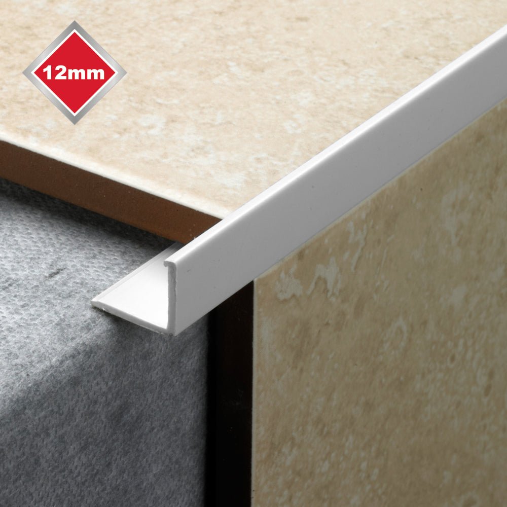 Tile Rite - 12mm White 'L' Shaped PVC Tile Trim
