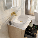IMEX Grace 900mm Wall Hung Vanity Set - Natural Oak with Solid White Quartz Worktop With Basin