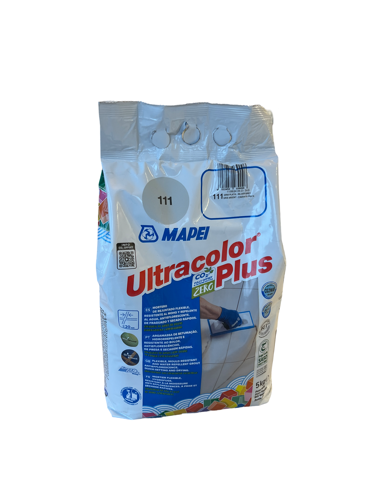 Mapei ultracolor plus wall & floor grout 5kg - silver grey (111) 