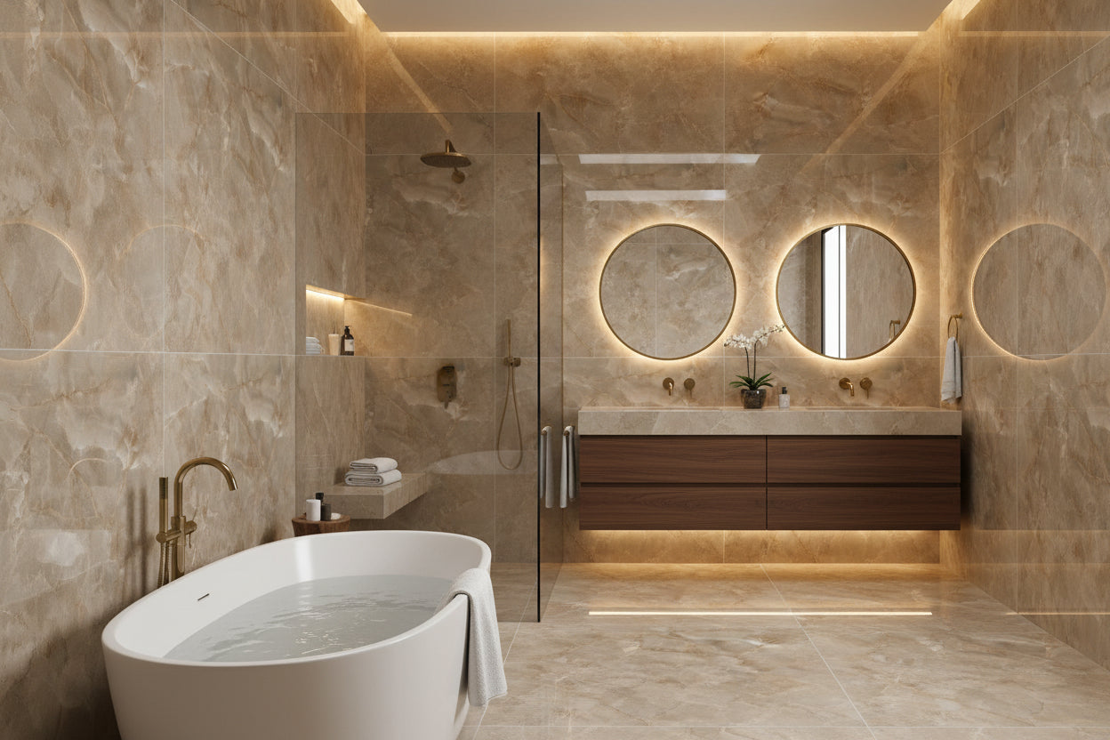 Lux Noor Polished Glazed Porcelain Wall & Floor Tile 60x120