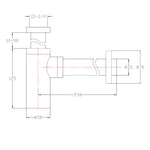 IMEX Minimalist 1¼" Brushed Brass Bottle Trap and Pipe