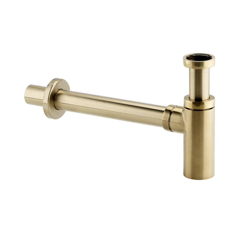 IMEX Minimalist 1¼" Brushed Brass Bottle Trap and Pipe