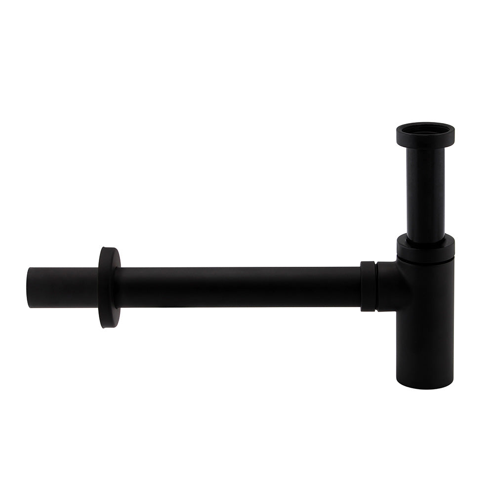 IMEX Minimalist 1¼" Matt Black Bottle Trap and Pipe