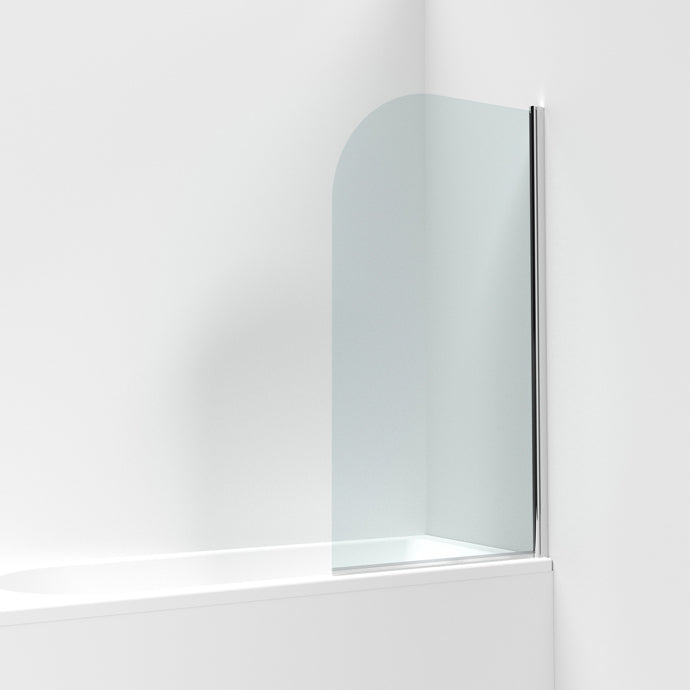 Nuie Pacific Round 800mm Bath Screen - 6mm Toughened Glass