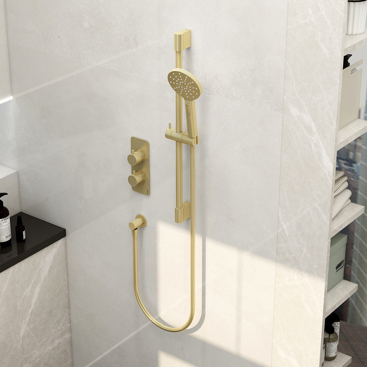 IMEX Ravine Single Outlet Concealed Shower Set Brushed Brass