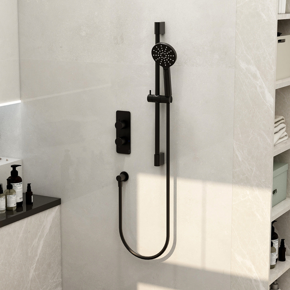 IMEX Ravine Single Outlet Concealed Shower Set Matt Black