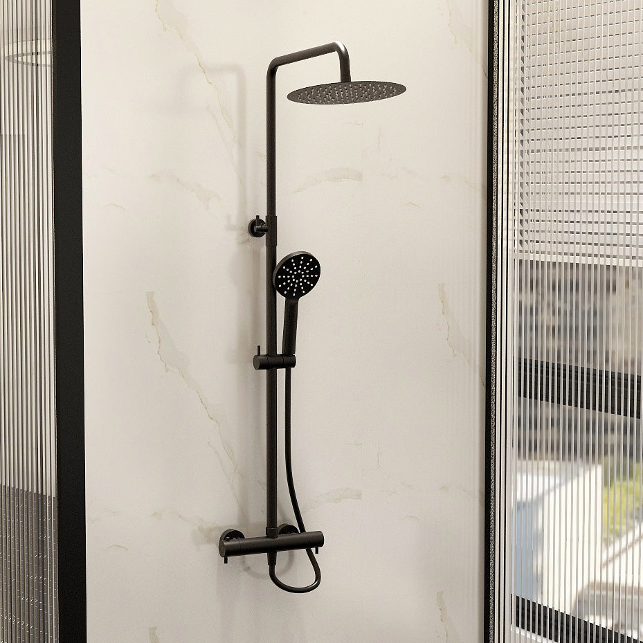 IMEX Ravine Cool Touch Thermostatic Overhead Shower Set Matt Black