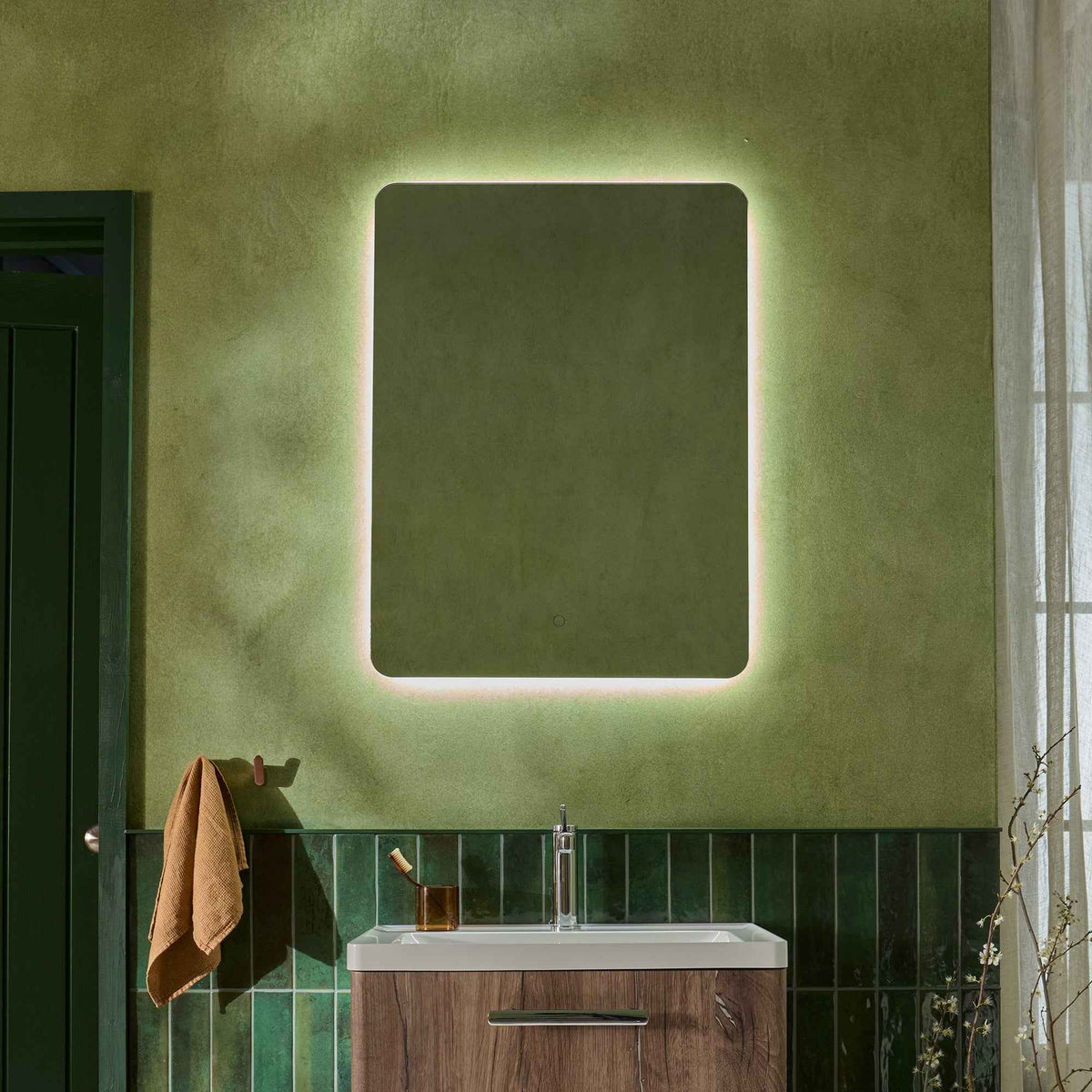 HiB Radiance Rectangular LED Illuminated Bathroom Mirror
