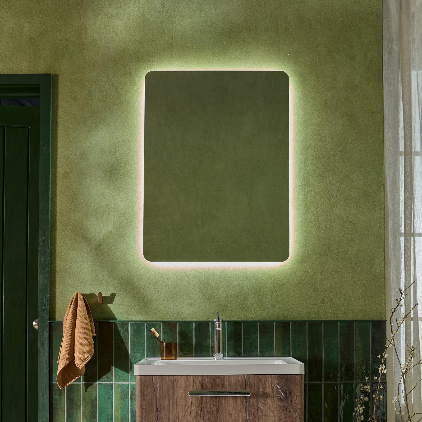 HiB Radiance Rectangular LED Illuminated Bathroom Mirror