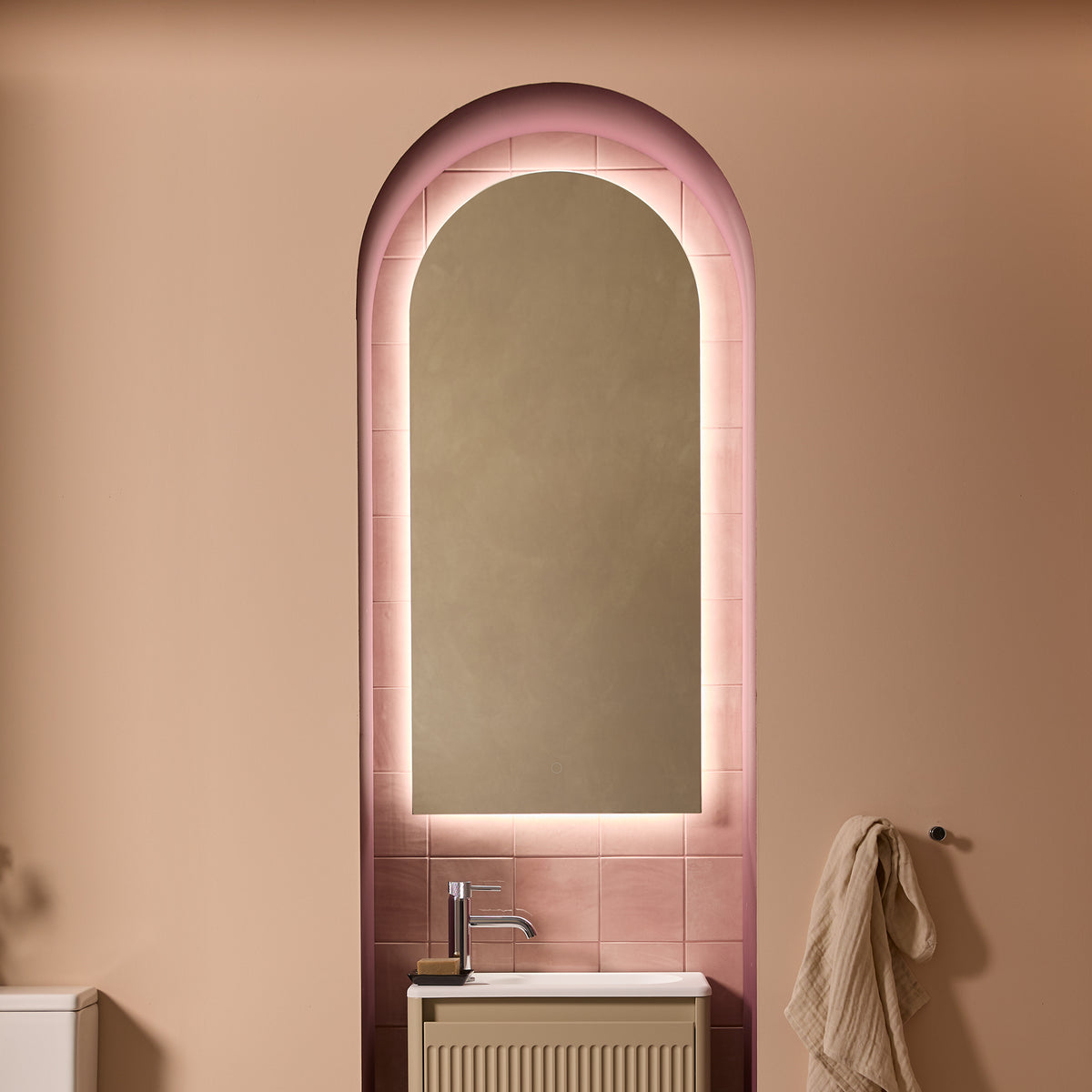 HiB Radiance Grand Arch LED Illuminated Bathroom Mirror