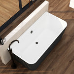 IMEX Ravine Back-to-Wall Freestanding Bath (Matt Black Edition)