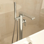IMEX Suburb Floor Mounted Bath Shower Mixer with Handset Chrome