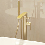 IMEX Suburb Floor Mounted Bath Shower Mixer with Handset Brushed Brass