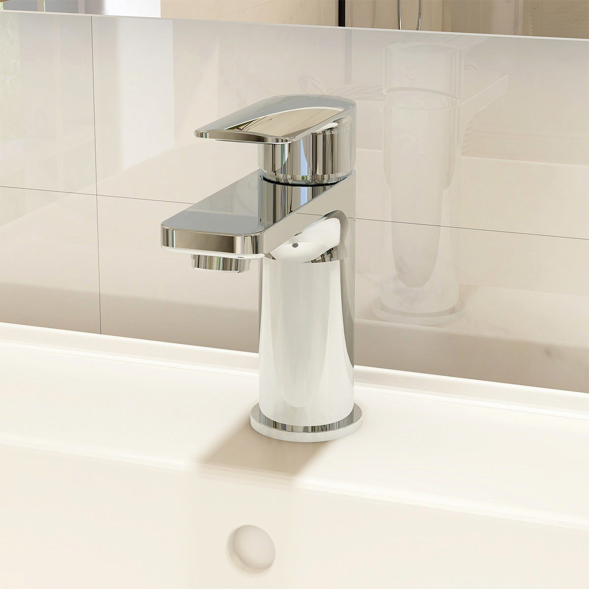 IMEX Suburb Cloakroom Basin Mixer with Universal Clicker Waste Chrome