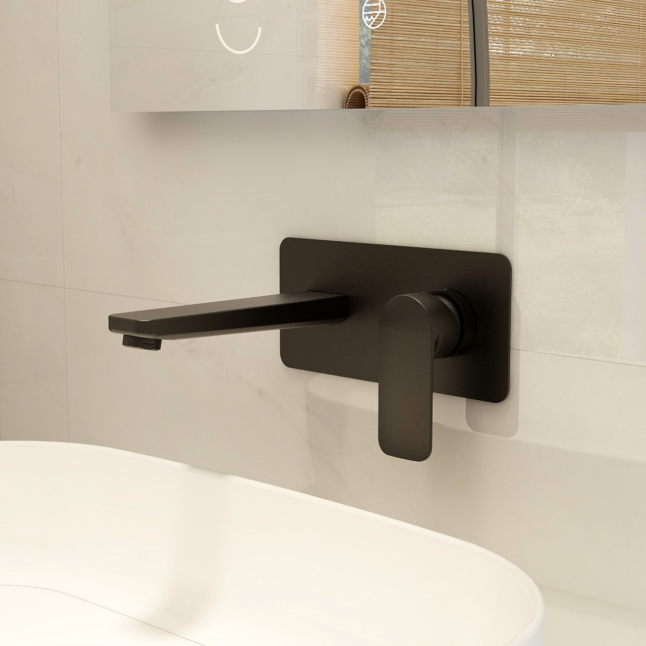 IMEX Suburb Wall Mounted Basin Mixer Matt Black