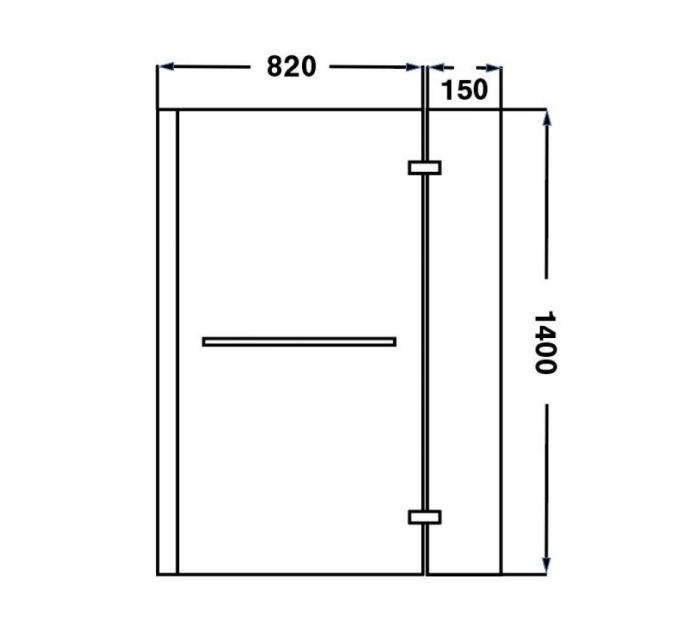 Imex Quadro Universal 6mm Shower Bath Screen Matt Black