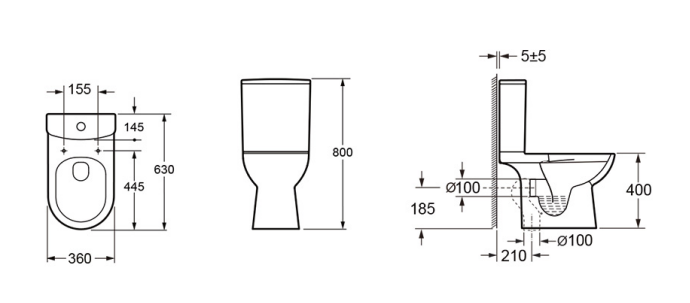 IMEX Croma Rimless Short Projection Skirted Toilet with Soft Close Seat
