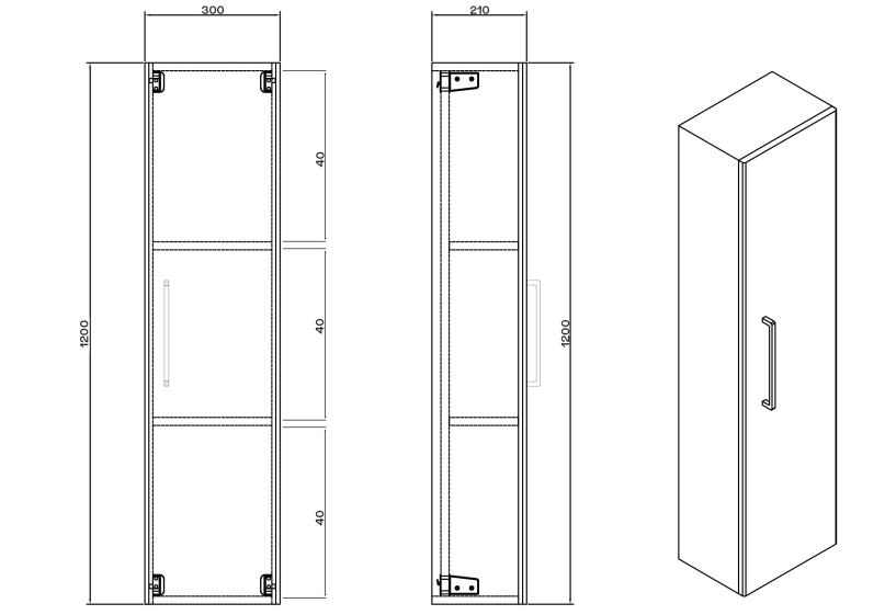 IMEX Wall Mounted Single Door Storage Cabinet