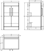 Imex Croma Floor Standing Double Door 500mm Cabinet and Basin