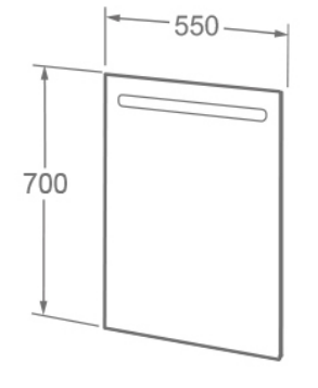IMEX Blade 550mm LED Illuminated Mirror with Integrated Demister