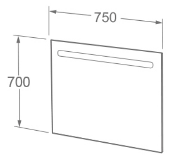 IMEX Blade 750mm LED Illuminated Mirror with Integrated Demister