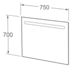 IMEX Blade 750mm LED Illuminated Mirror with Integrated Demister