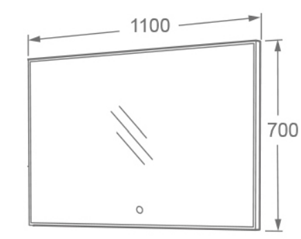 IMEX Liberty 1100mm Rectangular LED Mirror with Integrated Demister