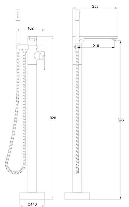 IMEX Suburb Floor Mounted Bath Shower Mixer with Handset