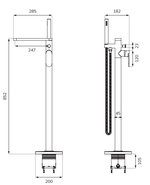 SONAS Urban Floorstanding Bath Shower Mixer with Handset