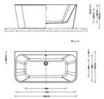 IMEX Ravine Back-to-Wall Freestanding Bath (Matt Black Edition)