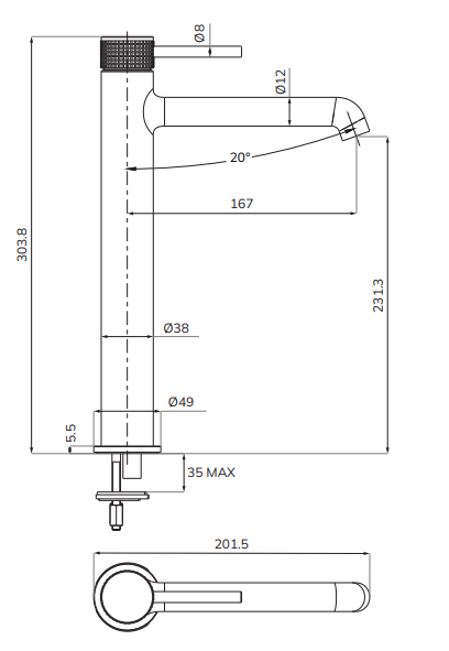 Sonas Alita Freestanding Basin Mixer