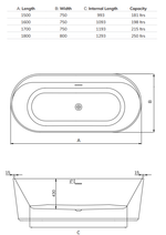 Sonas Samoa Freestanding Bath Multiple Sizes